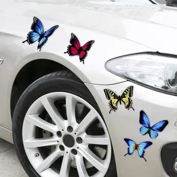 1 комплект автомобильных красочных наклеек с имитацией бабочки из ПВХ, автомобильные внешние декорации, автомобильные наклейки, наклейка с царапинами