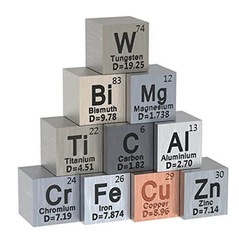 10 ШТ. Элементов-Кубиков - Плотность-Набор Кубиков Металлический 0,39 дюйма / 10 мм Для коллекции Периодической таблицы элементов