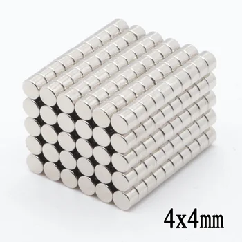 1000шт сильных круглых магнитов диаметром 4x4 мм диаметром 4 мм x 4 мм 4 * 4 мм N50 Редкоземельный Неодимовый Соединительный магнит для деревянной коробки