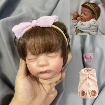 17-дюймовый набор кукол-Реборнов размером с недоношенного ребенка, укорененные вручную волосы и ресницы с тканевым корпусом, детали куклы в разобранном виде