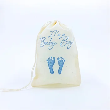 20шт Its a Boy Baby Favor Bags Footprint Feet Party Bag Baby Shower Party Favor В Деревенской Тематике Ювелирные Изделия Мыло Goodie Candy