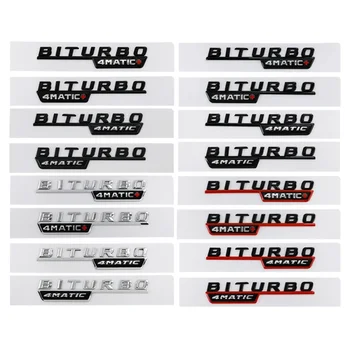2шт Буквы Логотипа Biturbo 4matic На Крыле Автомобиля Эмблема Значок Наклейка Для Mercedes Benz C43 E43 GLE43 GLC43 AMG W205 W213 Аксессуары