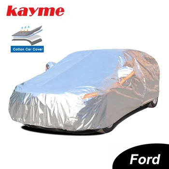 Kayme, водонепроницаемые автомобильные чехлы из алюминиевого хлопка, защита от солнца, снега и дождя, полная защита, подходит для Ford Focus