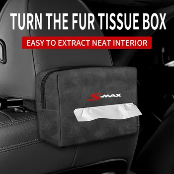 Автомобильная замшевая тканевая сумка, защитная крышка для Ford SMAX Auto, коробка для салфеток на спинке автокресла, Аксессуары для интерьера
