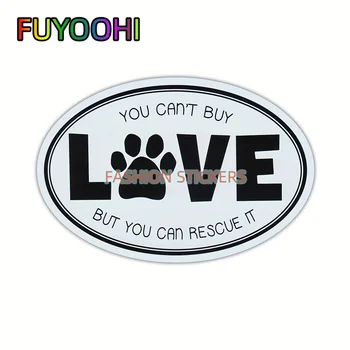 Автомобильные наклейки FUYOOHI Rescue Безусловная любовь - очаровательная овальная наклейка на автомобиль с собачьей лапой для любой поверхности!