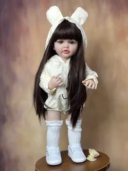 Возрожденная Силиконовая Кукла-игрушка 55 см с Водонепроницаемыми Функциями для Игривых Девочек Stand up doll toys