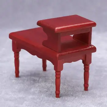 Забавный журнальный столик в виде кукольного домика, имитирующий однотонный мини-стол, Миниатюрная модель мини-стола