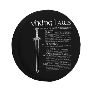 Законы Викингов, Скандинавский меч Воина, Потертый чехол для запасного колеса для Mitsubishi Pajero 4x4 RV, защита шин Valhalla Odin