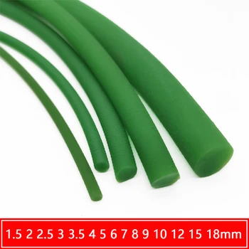 Зеленые Полиуретановые конвейерные ленты Диаметр приводного ремня Круглой ременной передачи PU 1.5 2 2.5 3 3.5 4 5 6 7 8 9 10 12 15 18 мм