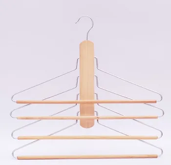 Компактная многослойная деревянная вешалка для одежды и брюк (4 шт./лот)