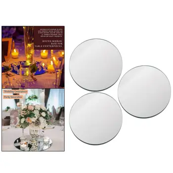 Круглая зеркальная тарелка, тарелка для свечей, декоративные зеркальные подносы для свадебных украшений