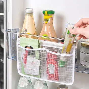 Многофункциональный двухкамерный подвесной мешок для хранения в холодильнике Пластиковая конструкция крючка представляет собой удобный контейнер для хранения муки