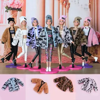 Модная кукольная зимняя одежда, пальто, топы для куклы 30 см, плюшевое пальто, повседневная одежда, плюшевая одежда для 1/6 кукольной одежды, аксессуары для кукол