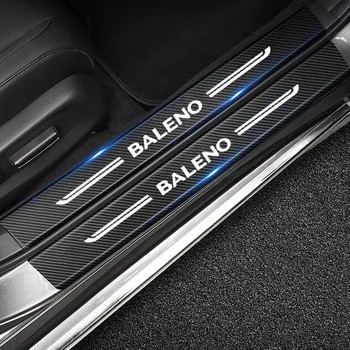 Наклейки на порог передней задней двери автомобиля для Suzuki Baleno с логотипом 2023, Защитная пластина для бампера багажника, аксессуары для отделки от царапин