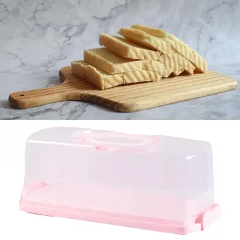 Прямоугольный держатель для тостов с герметичной пряжкой и крышкой, коробка для переноски, подставка для пищевых продуктов, пылезащитные хлебницы для кухонных вафель