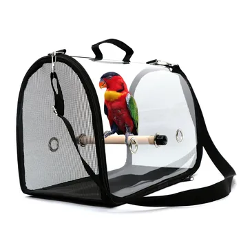 Сумка для прогулок с попугаями, переноска для птиц, прозрачная клетка для домашних животных из ПВХ