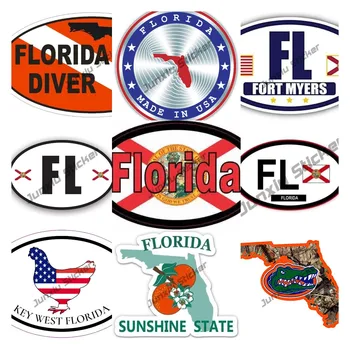 Флоридская наклейка FL Florida CAPE CORAL Flag Наклейка на привод для автомобилей Наклейка на окно автомобиля, бампер JDM, наклейки для ремонта, автомобильные аксессуары